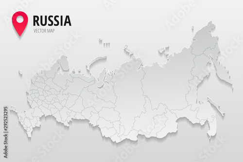 Russia administrative map paper style