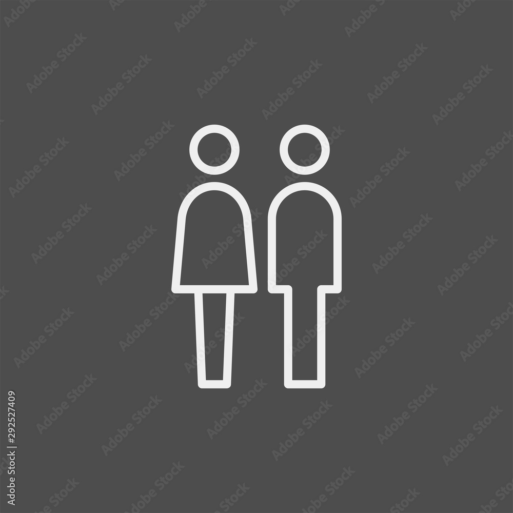 Gender flat vector icon. Man and woman flat vector icon. Toilet flat vector icon Gender flat vector icon. Man and woman flat vector icon. Toilet flat vector icon