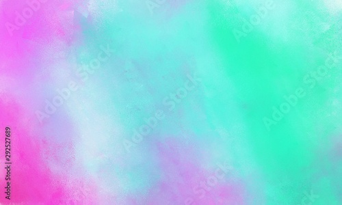 aqua marine, turquoise and orchid color painted background. broadly painted backdrop can be used as texture, background element or wallpaper © Eigens