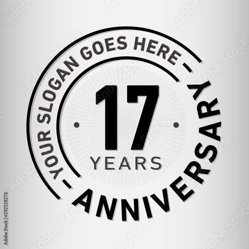 17 years anniversary logo template. Seventeen years celebrating logotype. Vector and illustration.