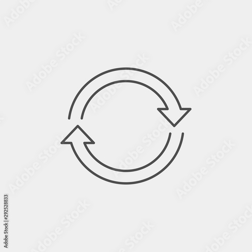 Recycling flat vector icon. Circular arrow flat vector icon