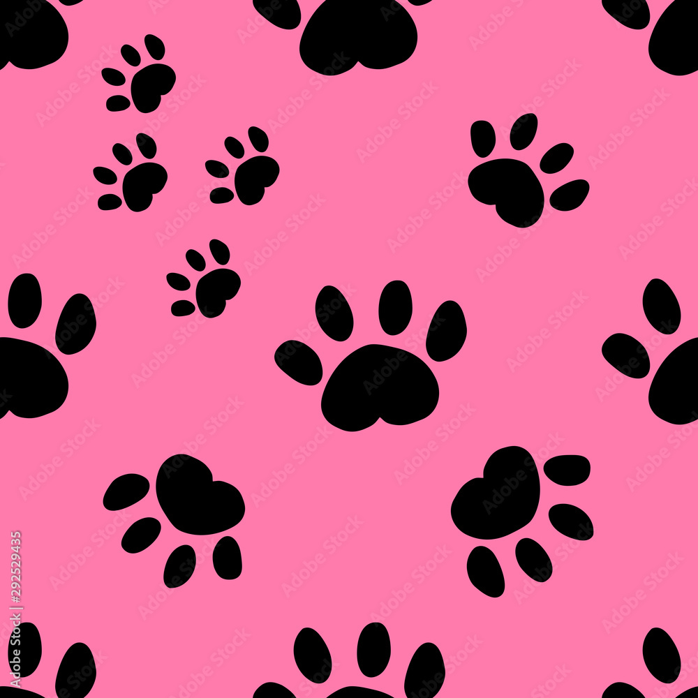 Fototapeta premium Animal paws pattern