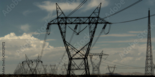 Pylons of power line