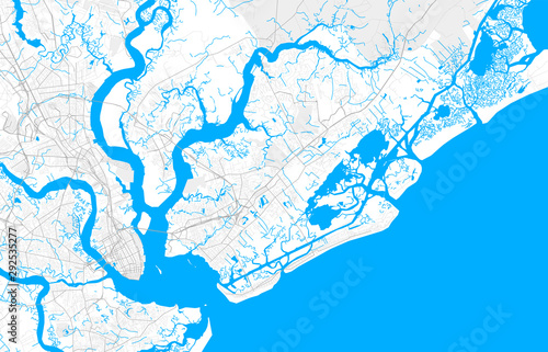 Rich detailed vector map of Mount Pleasant, South Carolina, USA