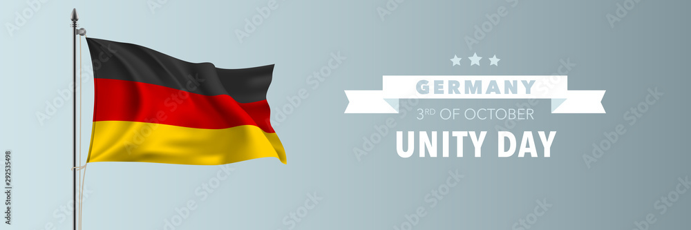 Naklejka premium Germany happy unity day greeting card, banner vector illustration