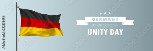 Germany happy unity day greeting card, banner vector illustration