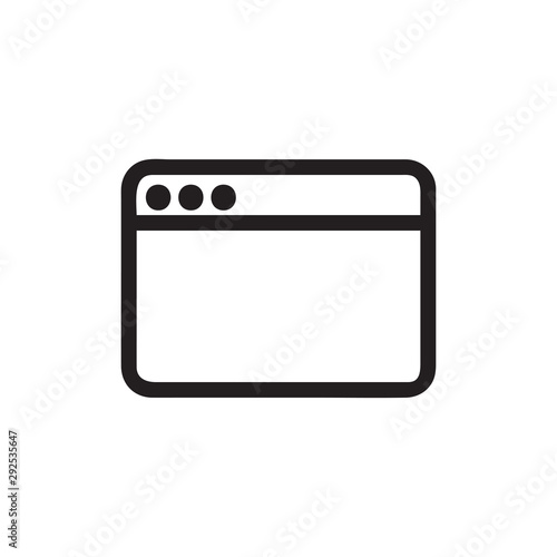 Browser vector icon, tab symbol. Simple, flat design for web or mobile app