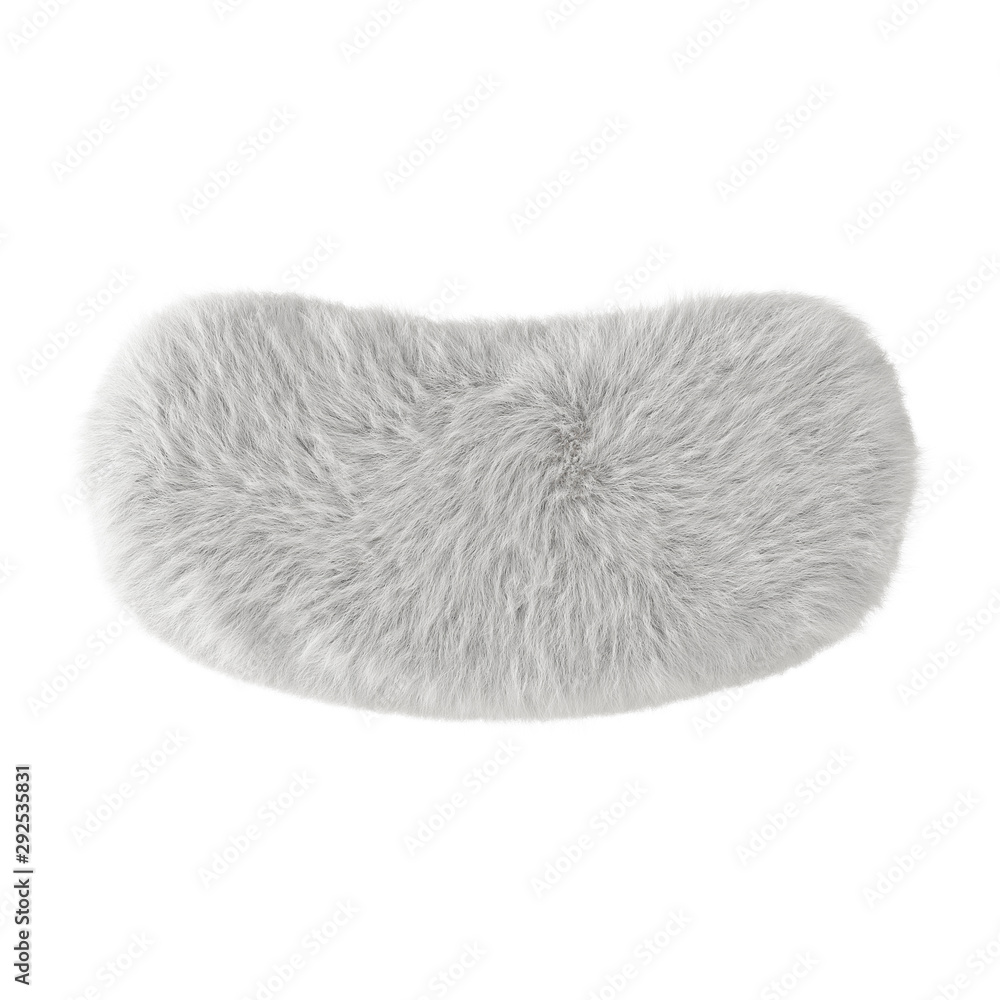 Beautiful white fluffy bench made of wool on an isolated background. 3D rendering Beautiful white fluffy bench made of wool on an isolated background. 3D rendering
