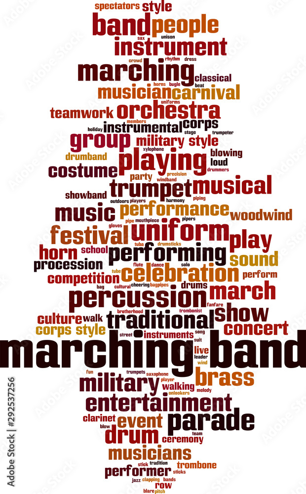 Obraz premium Marching band word cloud