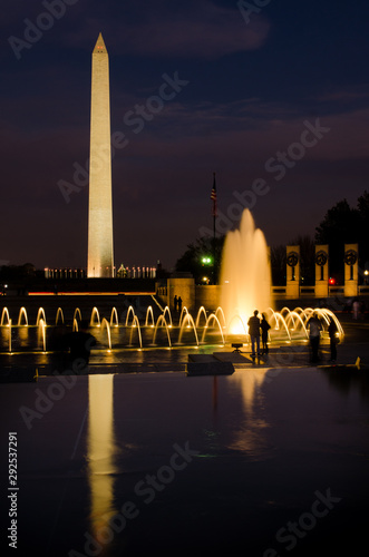 Washington D.C. at night - National Mall with World War II Memorial and Washington Monument