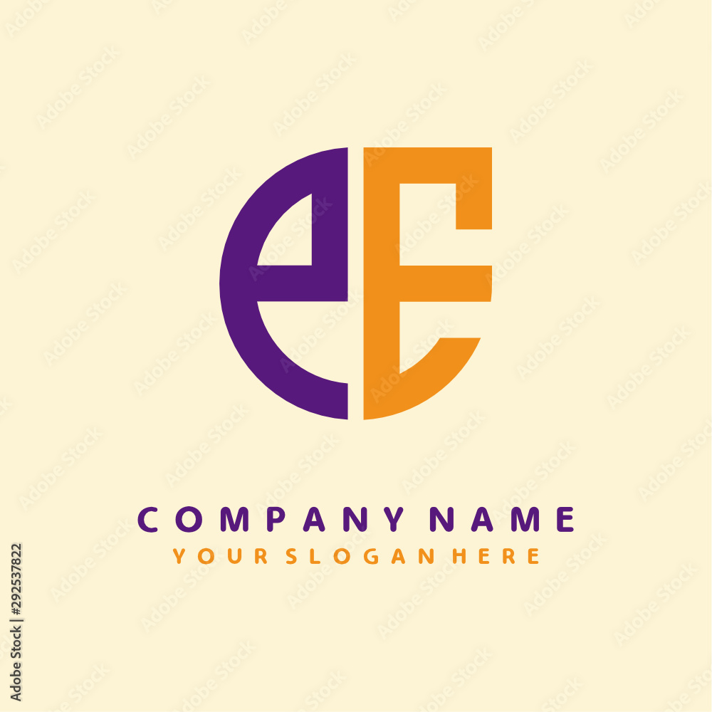 initial letter PE logo purple, orange. Monogram Vector Logo initial letter PE logo purple, orange. Monogram Vector Logo
