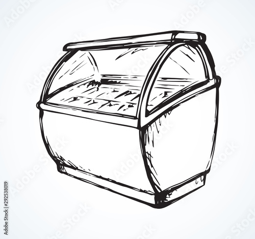 Freezer to store. Vector drawing