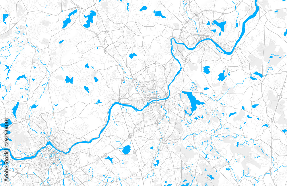 Rich detailed vector map of Lawrence, Massachusetts, USA