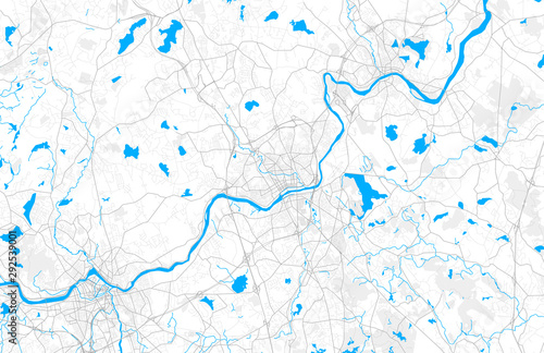 Rich detailed vector map of Lawrence  Massachusetts  USA