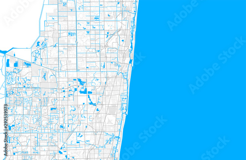 Rich detailed vector map of Deerfield Beach, Florida, USA