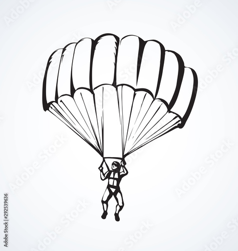 Parachutist. Vector drawing