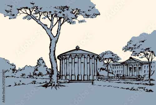 Palace Park. Vector drawing