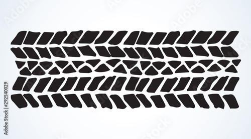 Traces of tires. Vector drawing