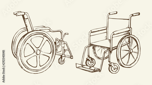 Wheelchair. Vector drawing