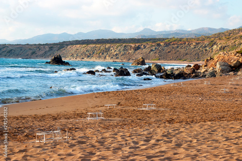 .Turtle nests on Lara beach. Akamas, Cyprus