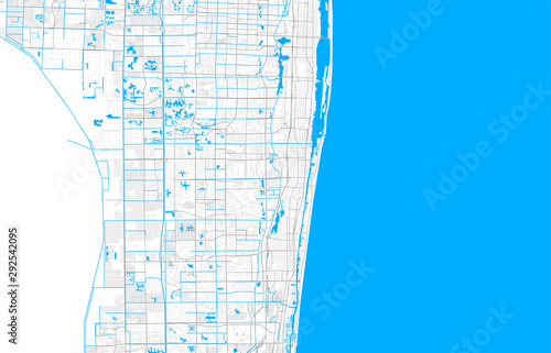 Rich detailed vector map of Boynton Beach, Florida, USA