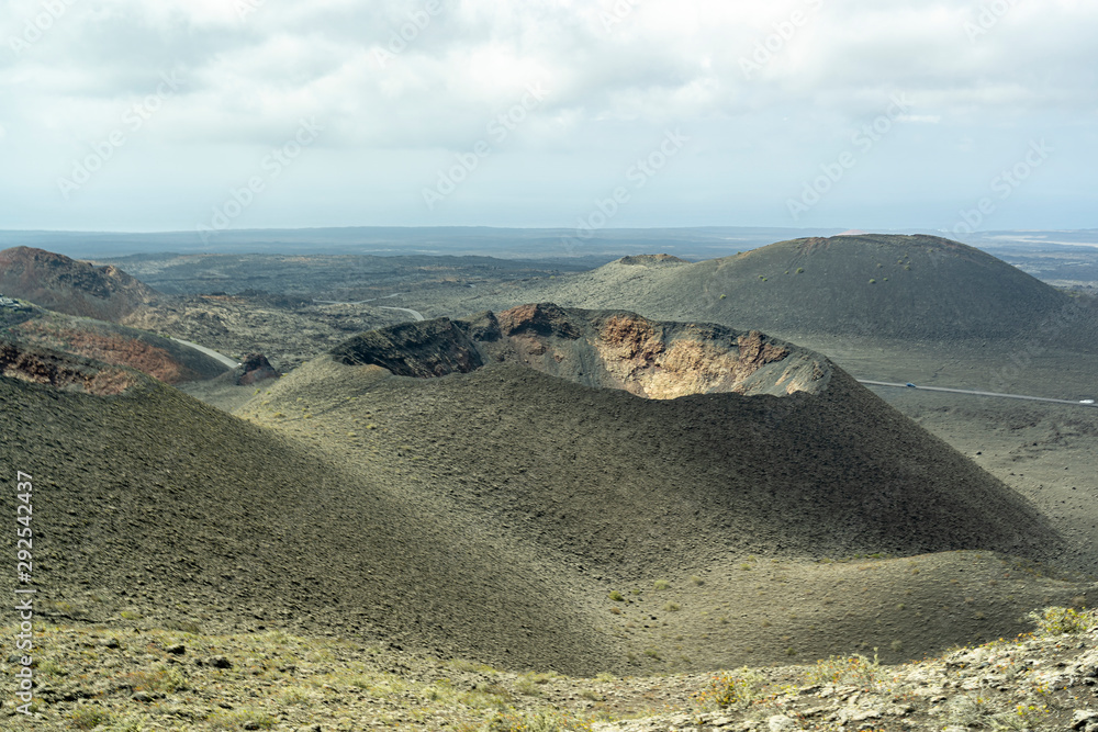 Details of one of the volcanic craters on the island of Lanzarote, Spain