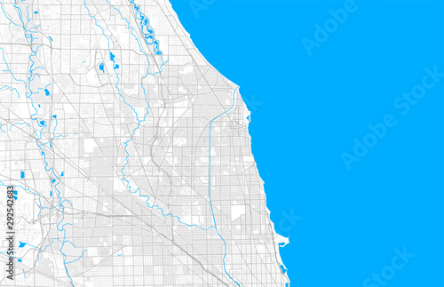 Rich detailed vector map of Evanston, Illinois, USA