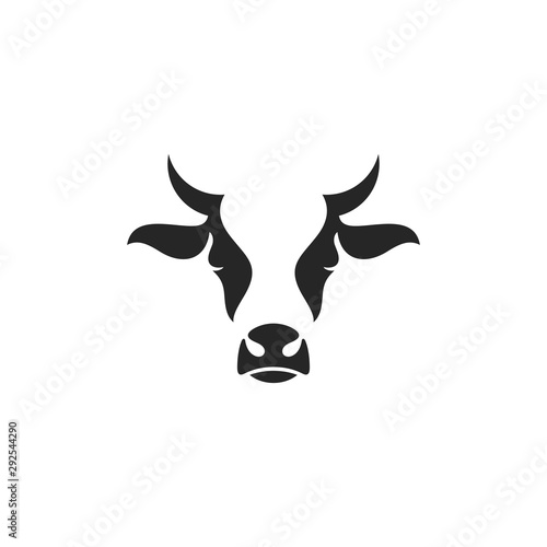 Cow head. Logo. Farm animal on white background