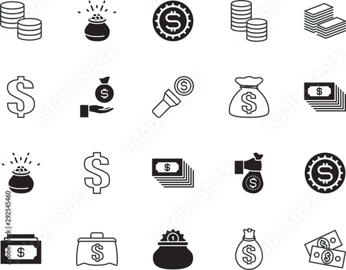 cash vector icon set such as: torch, sets, relationship, jackpot, bill, heap, savings, icons, store, lots, hold, button, shop, pack, internet, drawing, bills, hundred, light, facade, big, holding