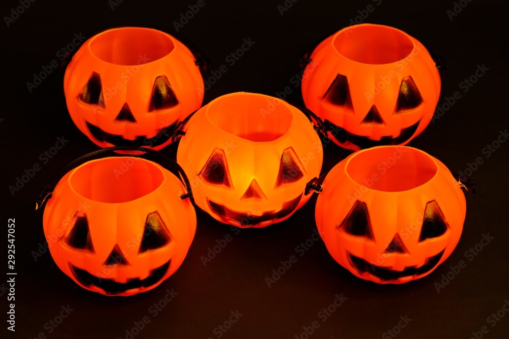 Halloween pumpkins in the dark. Halloween pumpkins in the dark.