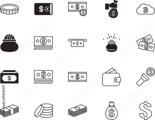 cash vector icon set such as: large, objects, usd, bitcoin, value, shadow, style, greed, human, mining, shopping, mobile, backgrounds, shape, light, america, abundance, presentation, computer, canvas