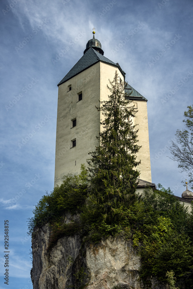 View on the beautiful church of Mariastein in the tyrolian alps