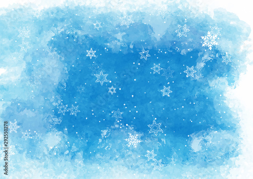 Christmas snowflakes on watercolour texture background 0409