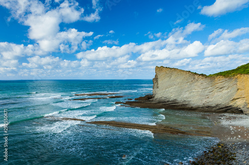 Flysch, Mendata beach, Deva, Gipuzkoa, The Basque Country,  The Bay of Byscay, Spain, Europe photo