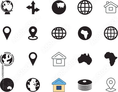map vector icon set such as: industry, meal, manufacturing, japan, company, nature, technology, orbit, navigational, cake, city, icons, land, east, ocean, park, north, s, geographic, way, science © Ирина Малышева