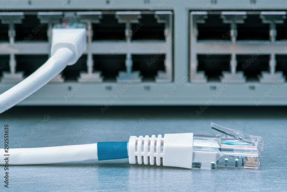 Network Switch And UTP Ethernet Cables Network Switch And UTP Ethernet Cables