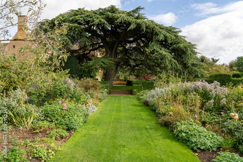 Views around old English garden in Autumn