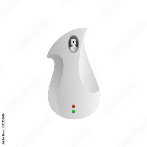 Automatic spray air freshener machine, room freshener dispenser illustration.
