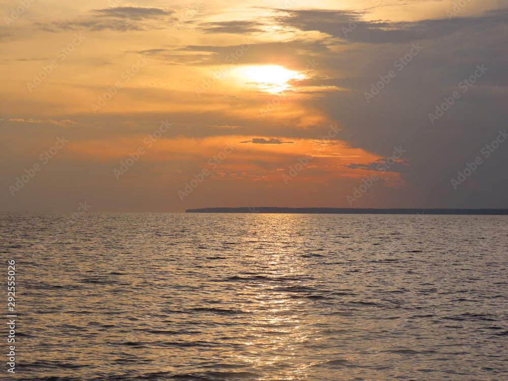 sunset over the sea sunset over the sea