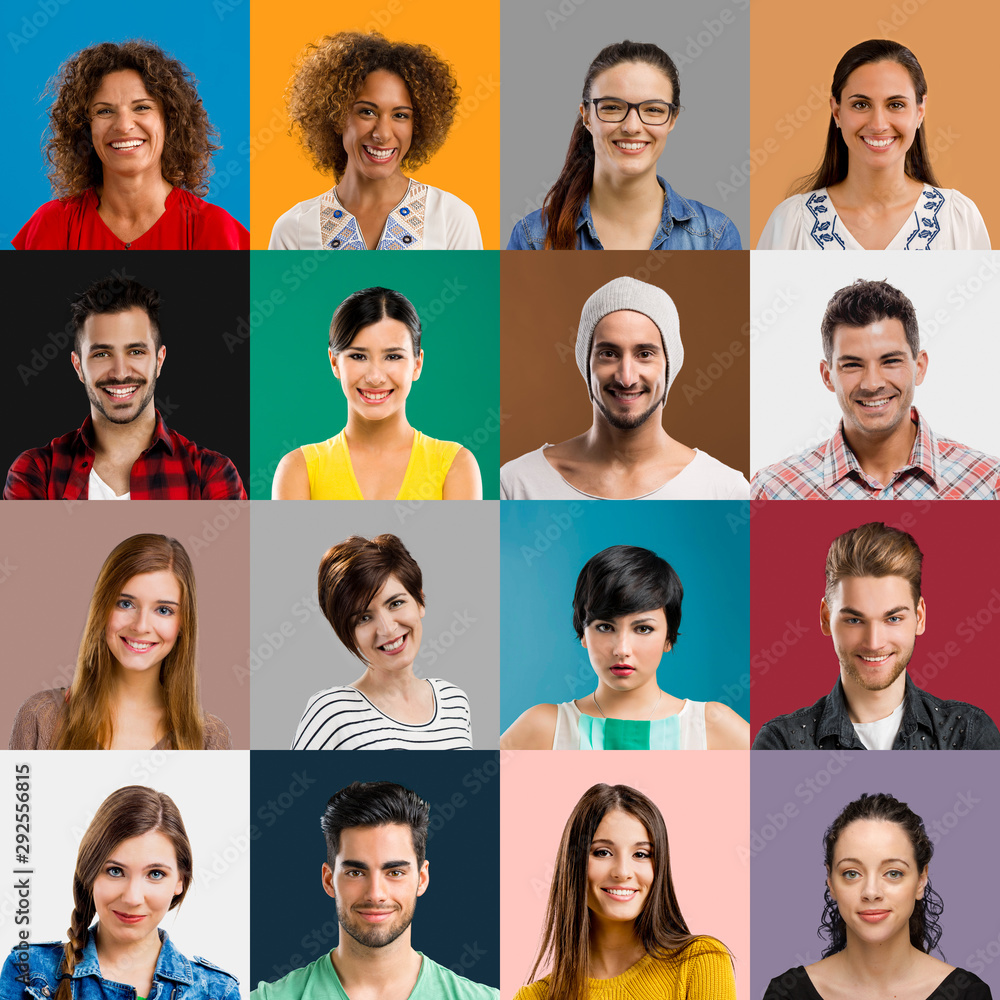 Multiple portraits of women and men Multiple portraits of women and men
