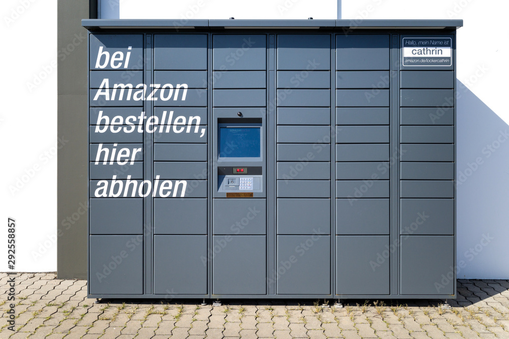 COLOGNE, GERMANY - AUGUST 23, 2019: Amazon Locker, a self-service parcel  delivery service offered by online retailer Amazon. Stock Photo | Adobe  Stock