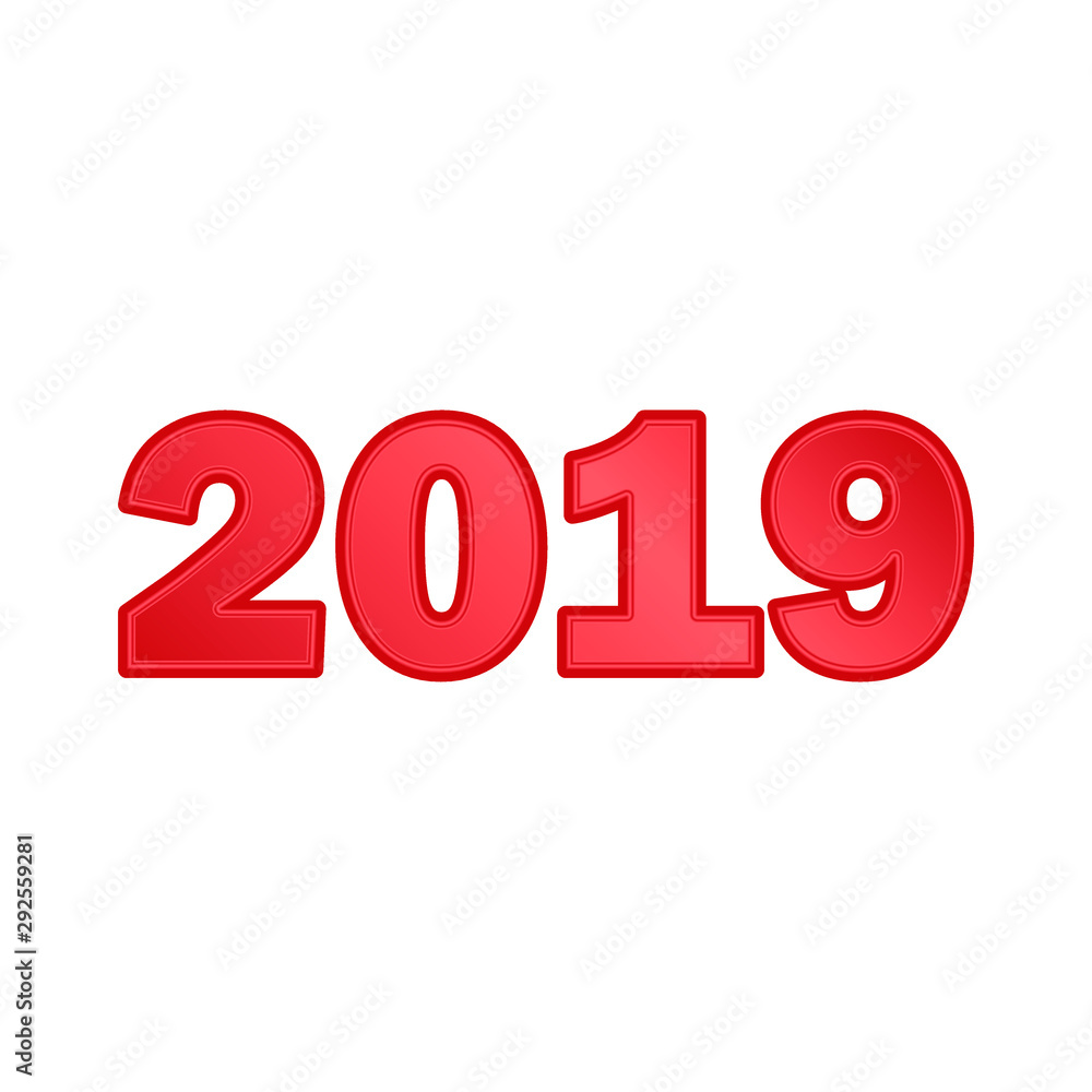 Happy new year 2019. Text lettering Happy new year 2019. Text lettering
