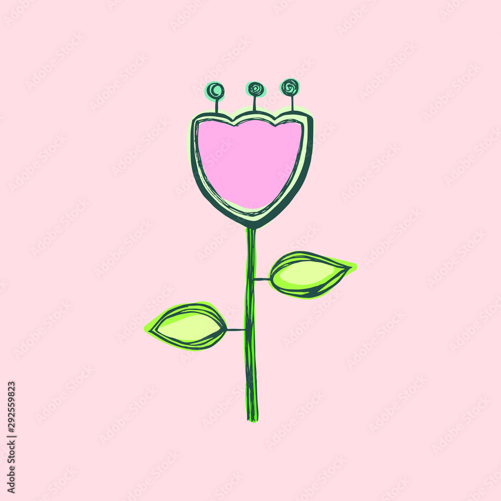 decorative flower tulip. eps10 vector illustration. hand drawing