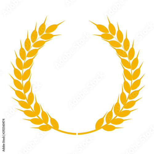 Wheat or barley ears. Harvest wheat grain, growth rice stalk and whole bread grains or field cereal nutritious rye grained agriculture products ear symbol. Isolated vector icon