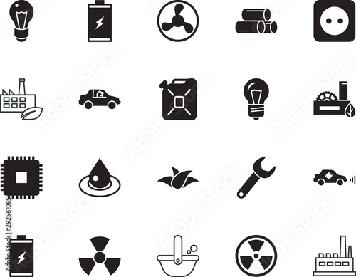 factory vector icon set such as: warning, foundry, beautiful, blue, shiny, business, pipe, organic, airflow, shape, ventilator, gasoline, drop, ventilation, flow, volt, station, refinery, microchip