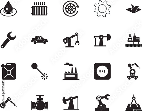 factory vector icon set such as: pipeline, clock, sensing, gallon, color, smoke, metallic, sea, outlet, beauty, blueprint, sensor, natural, fresh, tank, aqua, offshore, pipe, ultrasonic, plastic