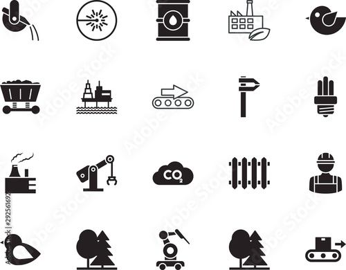 factory vector icon set such as: smelting, winter, cloud, turbine, exploration, material, cart, sea, side, builder, hard, delivery, craftsmen, carbon, saving, construction, measure, worker, object