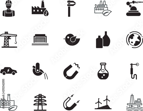 factory vector icon set such as: global, cast, healthy, planet, man, lines, cute, vehicle, chemistry, melting, abstract, silicone walley, car, welding, meter, bottle, brazing, engineer, measurement
