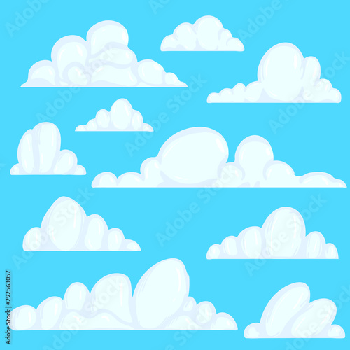 Set of vector Cloud Icons i...