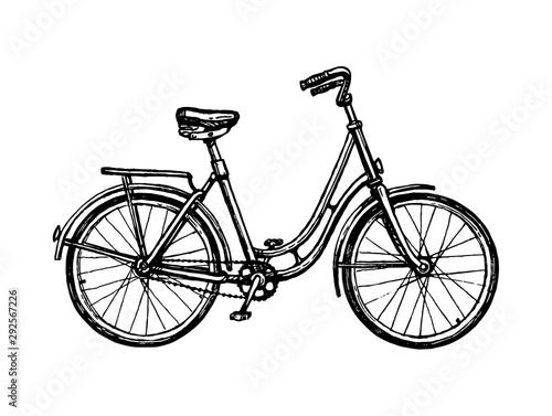 Ink sketch of vintage bicycle.